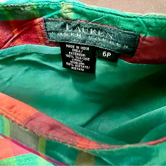 LAUREN RALPH LAUREN PETITE SKIRT SIZE 6P FULLY LINED 100% SILK WITH SIDE ZIPPER - Picture 2 of 5